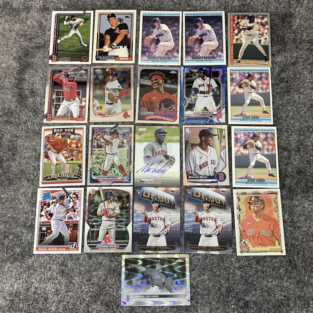Boston Red Sox Baseball 21 Card Lot - Auto, Rookies,‎ Base, Insert, Parallel